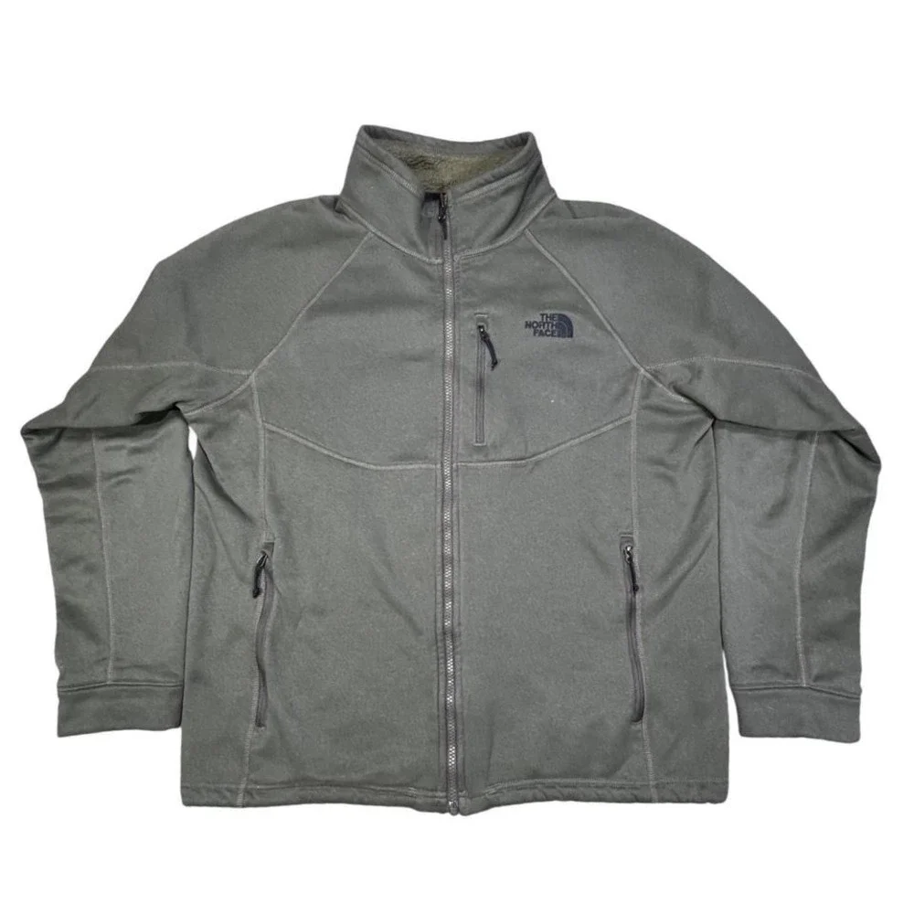 The North Face Men's Large timbers jacket Green Full Zip Pockets Sherpa Lined
